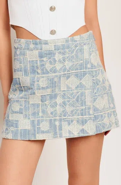 Flying Tomato Embroidered Skort In Blue