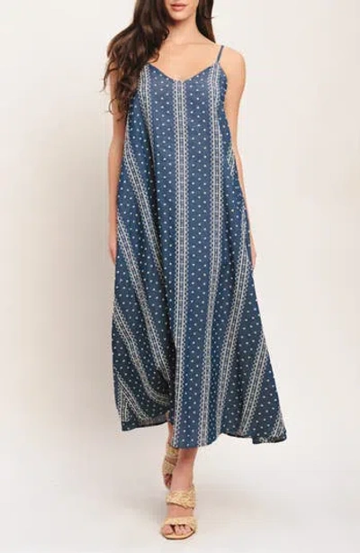 Flying Tomato Embroidered Sleeveless Maxi Dress In Purple