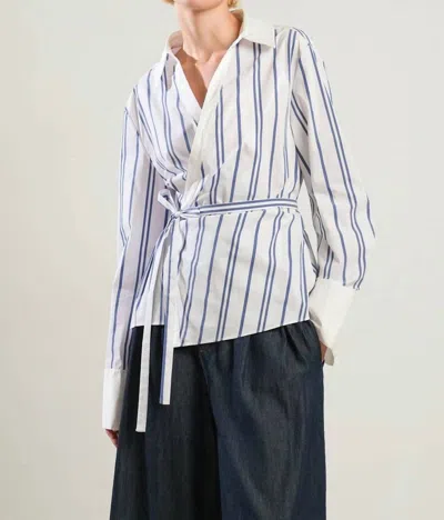 Flying Tomato Emerson Top In White / Blue