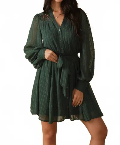 Flying Tomato Endless Possibilities Woven Mini Dress In Hunter Green