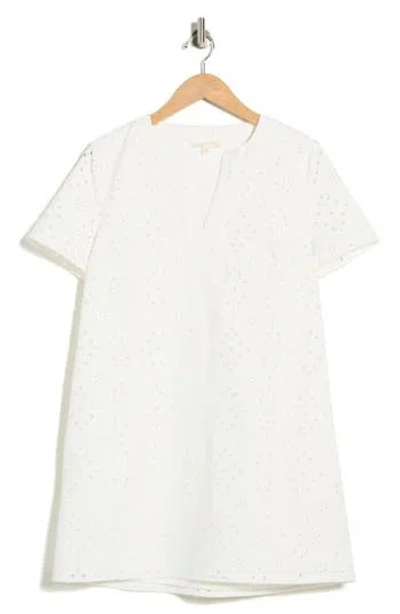 Flying Tomato Eyelet Shift Minidress In White