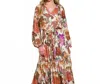 Flying Tomato Fall Flowers Maxi Dress In Cream In Pink