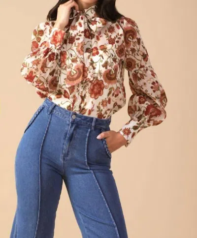 Flying Tomato Floral And Bows Go Together Top In Ivory Multi In White