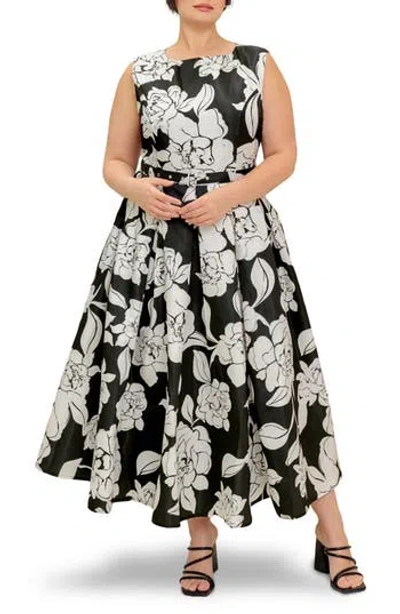 Flying Tomato Floral Belted Maxi Dress In Black