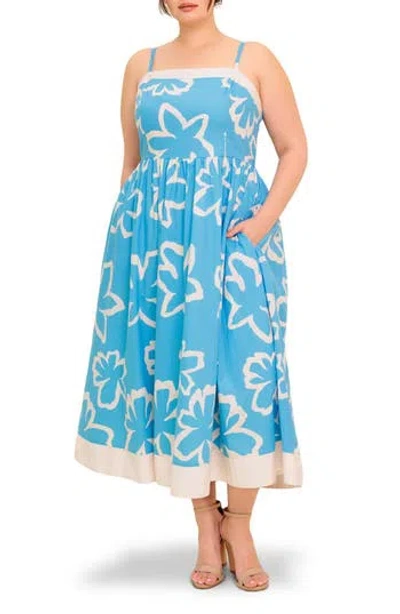 Flying Tomato Floral Cotton Sundress In Animal Print