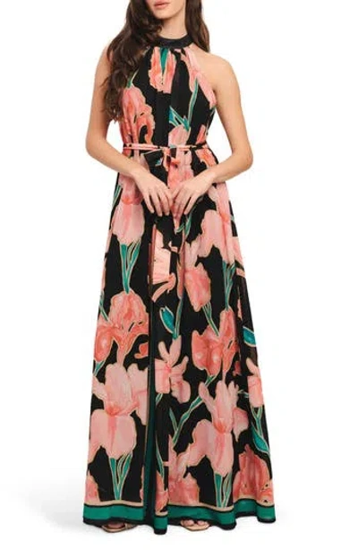 Flying Tomato Floral Halter Neck Maxi Dress In Multi