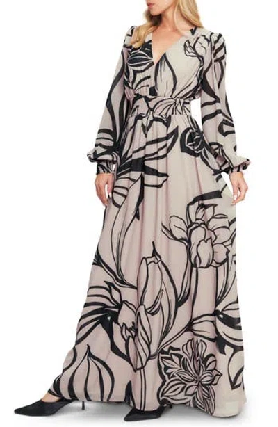 Flying Tomato Floral Long Sleeve Maxi Dress In Multi