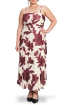 Flying Tomato Floral Midi Dress In Brown