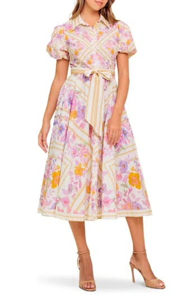 Flying Tomato Floral Midi Shirtdress In Multi