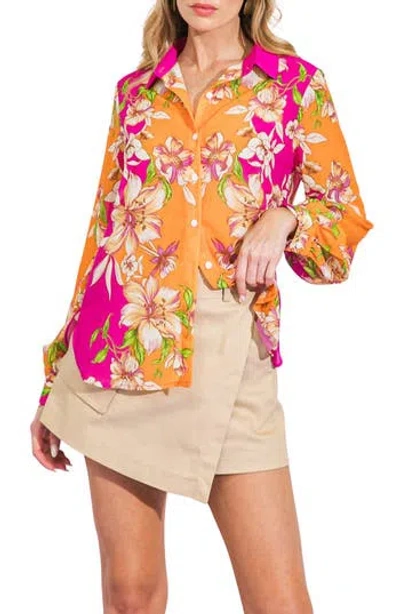 Flying Tomato Floral Print Button-up Shirt In Multi