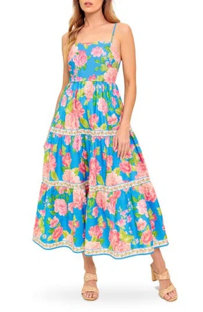 Flying Tomato Floral Print Cotton Maxi Dress In Multi