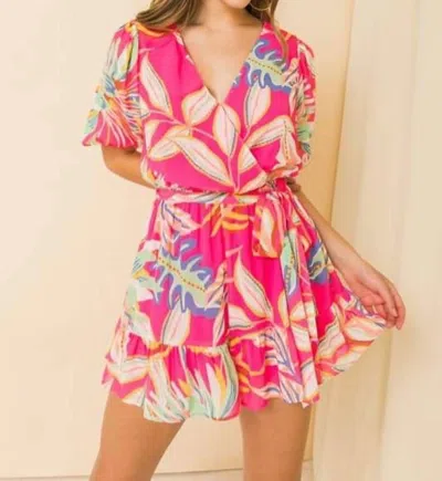 Flying Tomato Floral Romper In Pink In Multi