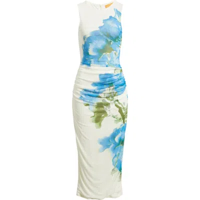 Flying Tomato Floral Ruched Midi Dress In Multi