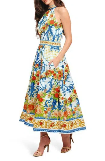 Flying Tomato Floral Sleeveless Cotton Maxi Dress In Multi