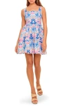 Flying Tomato Floral Square Neck Minidress In Multi