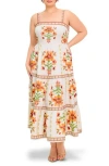 Flying Tomato Floral Tiered Maxi Dress In Multi