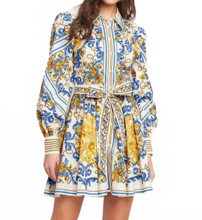 Flying Tomato Floral Woven Mini Dress In Blue In Multi