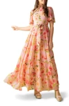 Flying Tomato Flutter Sleeve Maxi Dress In Light Pink