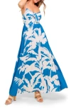 Flying Tomato Frond Tie Front Maxi Dress In Blue