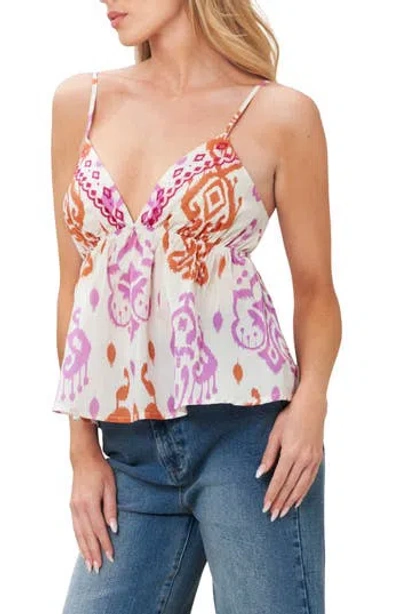 Flying Tomato Geo Print Cotton Babydoll Camisole In Multi