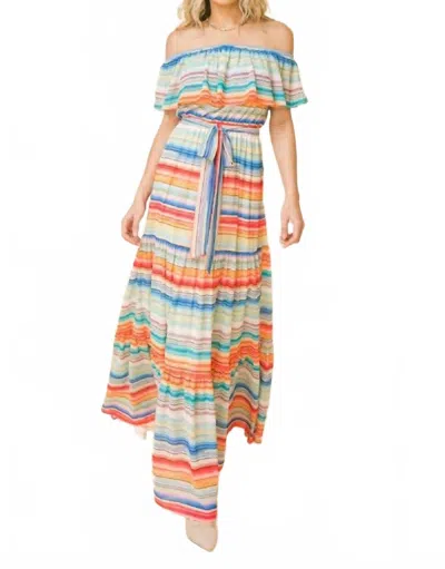 Flying Tomato Getaway Babe Stripe Maxi Dress In Blue In Black