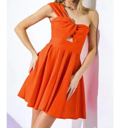 Flying Tomato Good Composure Woven Mini Dress In Red In Orange