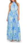 Flying Tomato Halter Maxi Dress In Blue