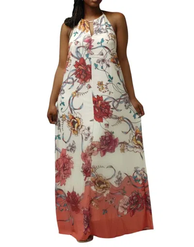 Flying Tomato Halter Maxi Dress In Ivory Multi In White
