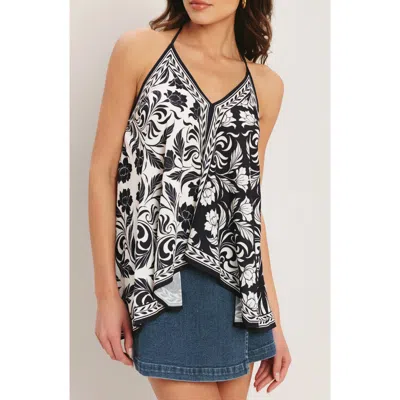Flying Tomato Halter Scarf Top In Black