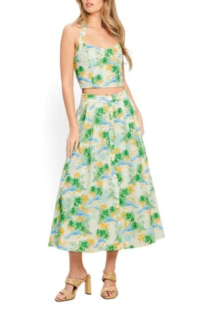 Flying Tomato Halter Top & Midi Skirt Set In Multi