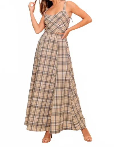 Flying Tomato Hayden Skirt Set In Beige In Brown
