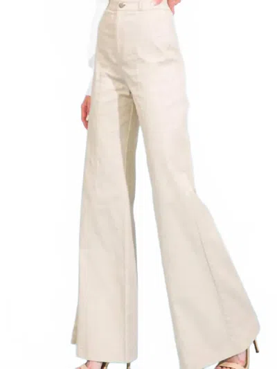 Flying Tomato High Cotton Pant In Beige In Neutral