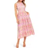 Flying Tomato High Neck Fit & Flare Midi Dress In Pink