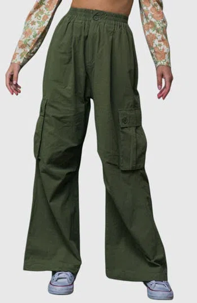 Flying Tomato High Waist Wide Leg Cargo Pants In Olive