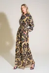 Flying Tomato Ip8592 Floral Print Long Sleeve Formal Jumpsuit In Multi