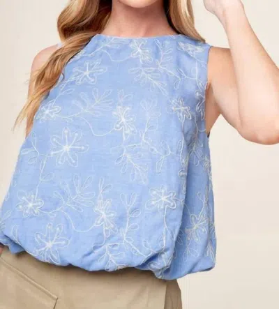 Flying Tomato Iris Sleeveless Top In Blue