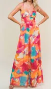 Flying Tomato Island Printed Woven Jumpsuit In Orange In Orange