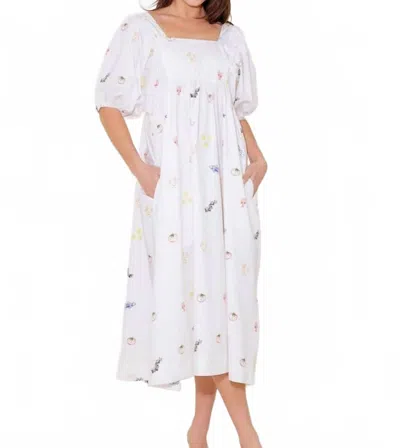 Flying Tomato Italian Printed Woven Dress In White