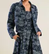 Flying Tomato Jacquard Denim Jacket In Blue