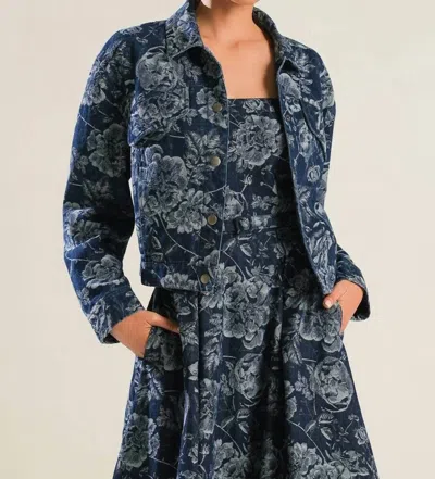 Flying Tomato Jacquard Denim Jacket In Blue