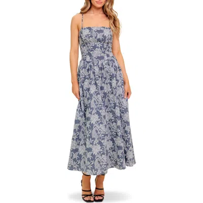 Flying Tomato Jacquard Midi Dress In Blue