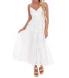 Flying Tomato Just Let It Be Eyelet Midi Dress In Off White In White