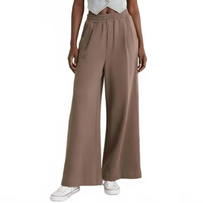 Flying Tomato Kendra Knit Trousers In Cocoa Brown