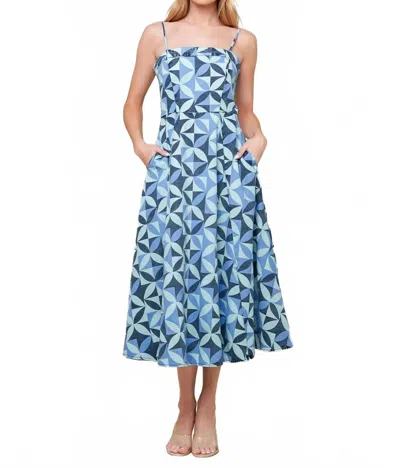 Flying Tomato Kennedy Midi Dress In Blue