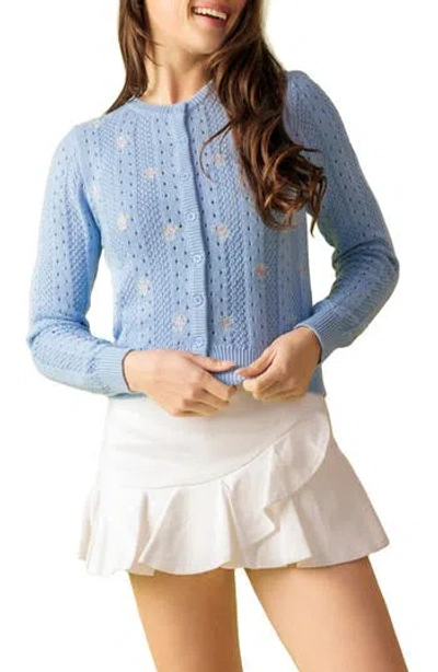 Flying Tomato Knit Cami & Cardigan Set In Blue