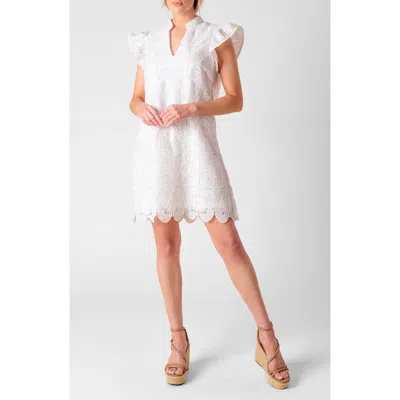 Flying Tomato Lace Cap Sleeve Dress In White