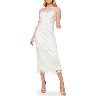 Flying Tomato Lace Midi Dress In Off White