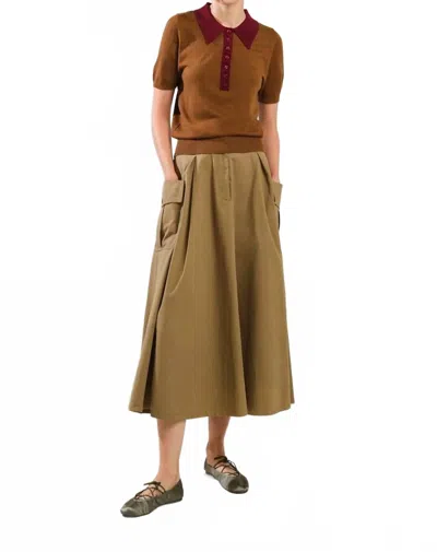 Flying Tomato Landry Lightweight Sweater Polo In Brown