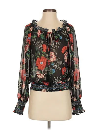 Pre-owned Flying Tomato Long Sleeve Blouse In Black