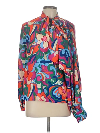 Pre-owned Flying Tomato Long Sleeve Blouse In Blue